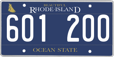 RI license plate 601200