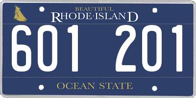 RI license plate 601201