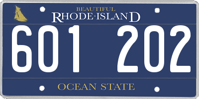 RI license plate 601202