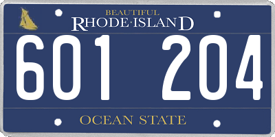 RI license plate 601204