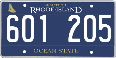 RI license plate 601205