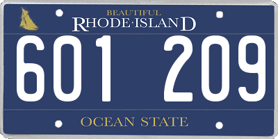 RI license plate 601209