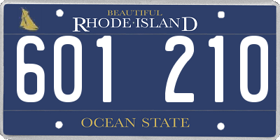 RI license plate 601210