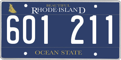 RI license plate 601211