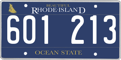 RI license plate 601213