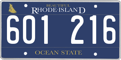 RI license plate 601216