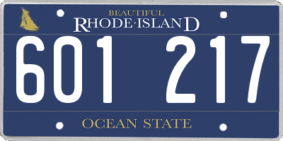 RI license plate 601217