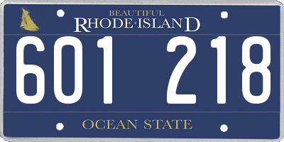 RI license plate 601218