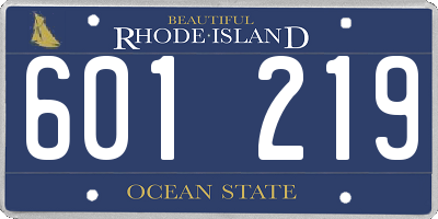 RI license plate 601219