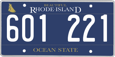RI license plate 601221