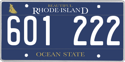 RI license plate 601222