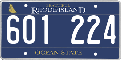 RI license plate 601224