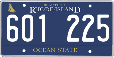 RI license plate 601225