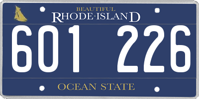 RI license plate 601226