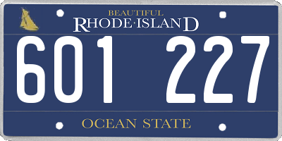 RI license plate 601227