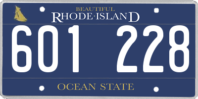 RI license plate 601228