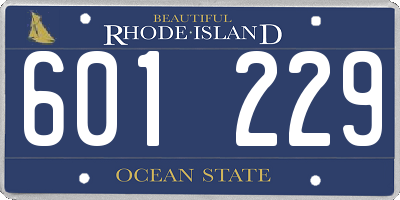 RI license plate 601229