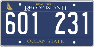 RI license plate 601231