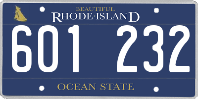 RI license plate 601232