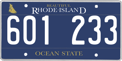 RI license plate 601233