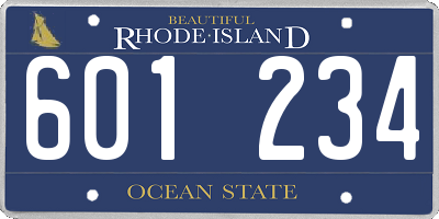 RI license plate 601234