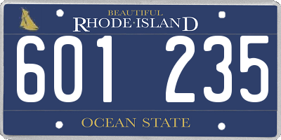 RI license plate 601235