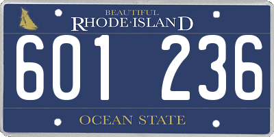 RI license plate 601236
