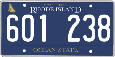 RI license plate 601238