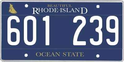 RI license plate 601239