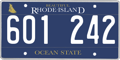 RI license plate 601242