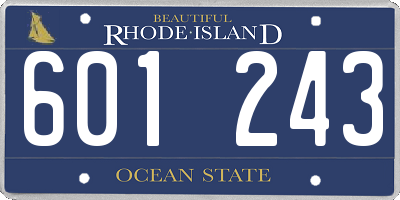 RI license plate 601243