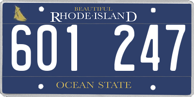 RI license plate 601247