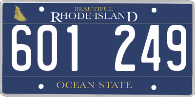 RI license plate 601249