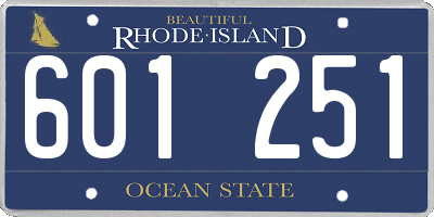 RI license plate 601251