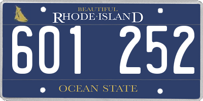 RI license plate 601252