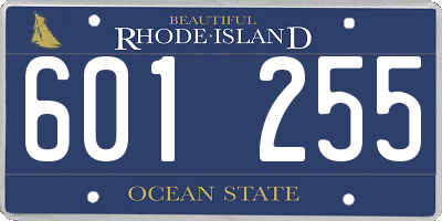 RI license plate 601255
