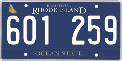 RI license plate 601259