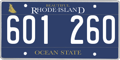 RI license plate 601260