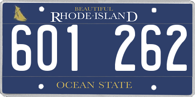 RI license plate 601262