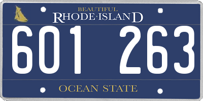 RI license plate 601263