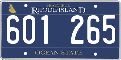 RI license plate 601265