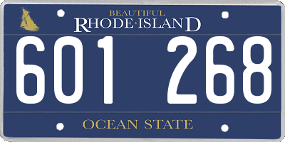 RI license plate 601268