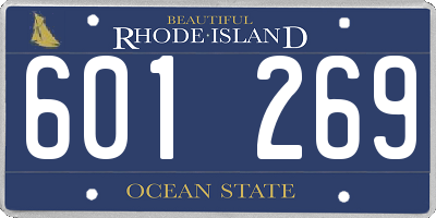 RI license plate 601269