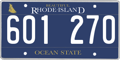 RI license plate 601270