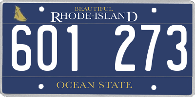 RI license plate 601273