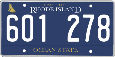RI license plate 601278