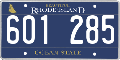 RI license plate 601285