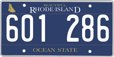 RI license plate 601286