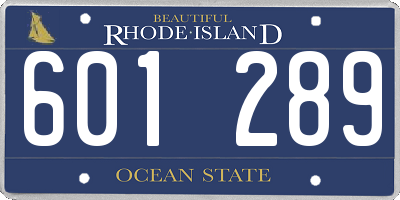 RI license plate 601289