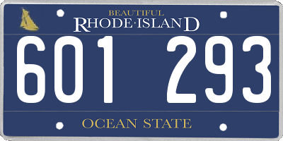 RI license plate 601293